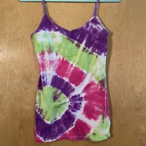 Tie-dyed spaghetti strap tank top